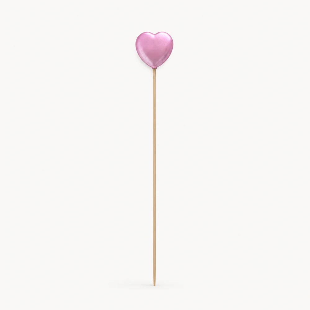 Bijsteker hart glans, roze