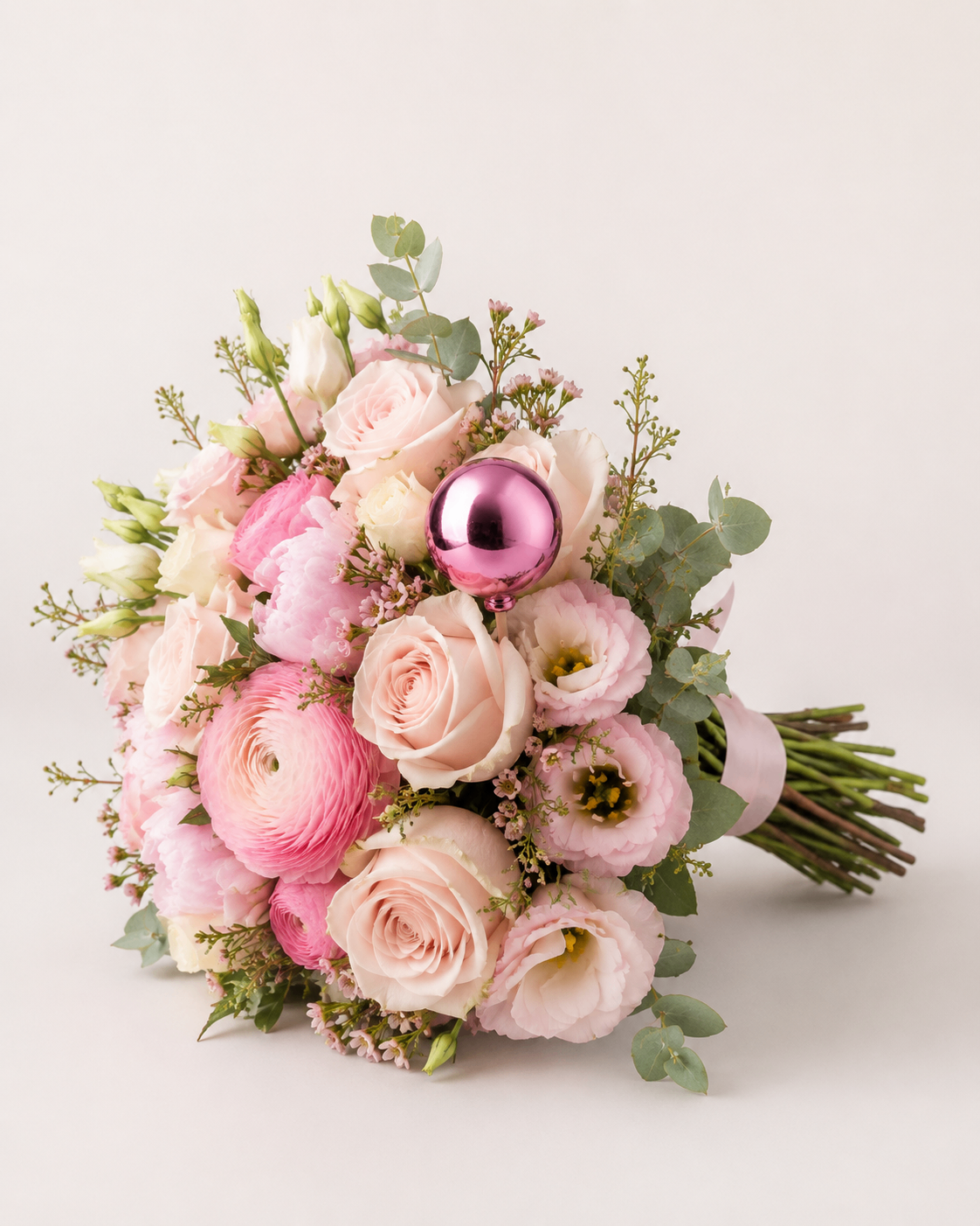 Boeket met roze kerstbijsteker — toepassingsvoorbeeld